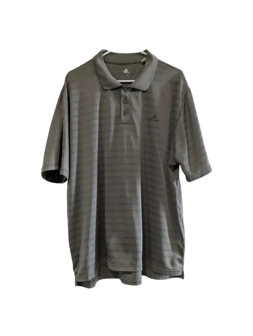 Adidas Golf Men's Striped Polo Shirt, Army Green, Size 2XL, Big & Tall